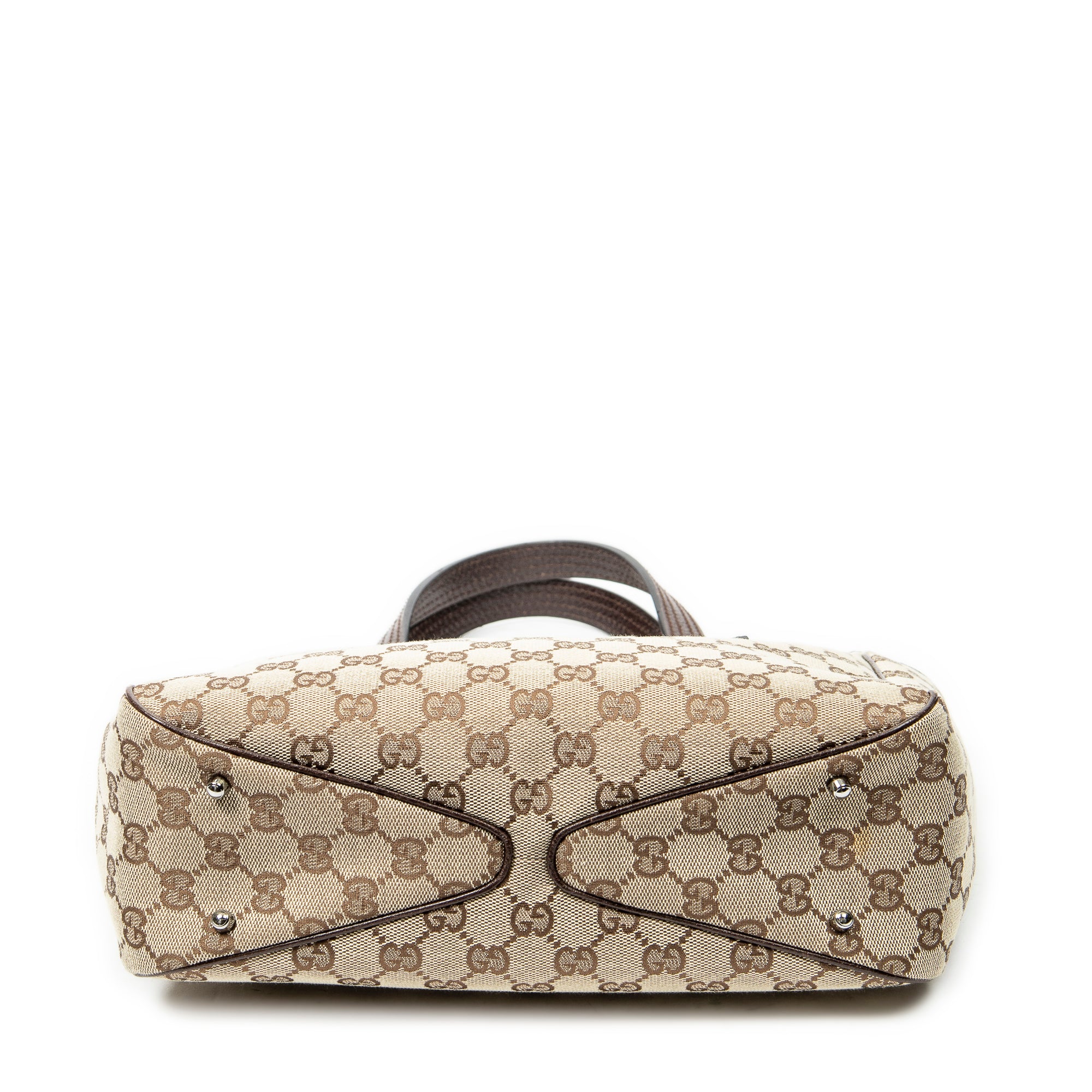Shoulder Bag Small Shoulder Tote Beige Monogrammed Canvas