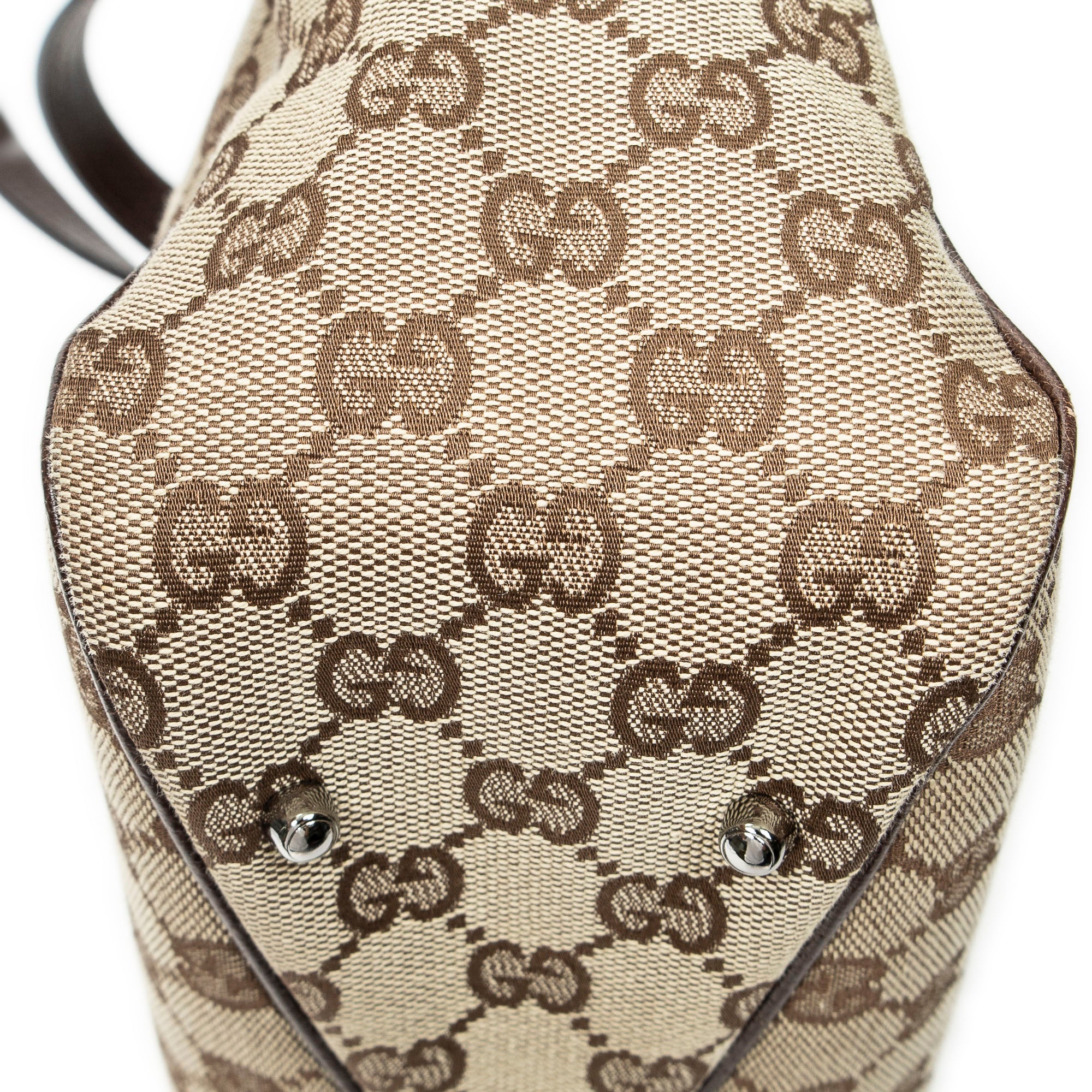 Shoulder Bag Small Shoulder Tote Beige Monogrammed Canvas