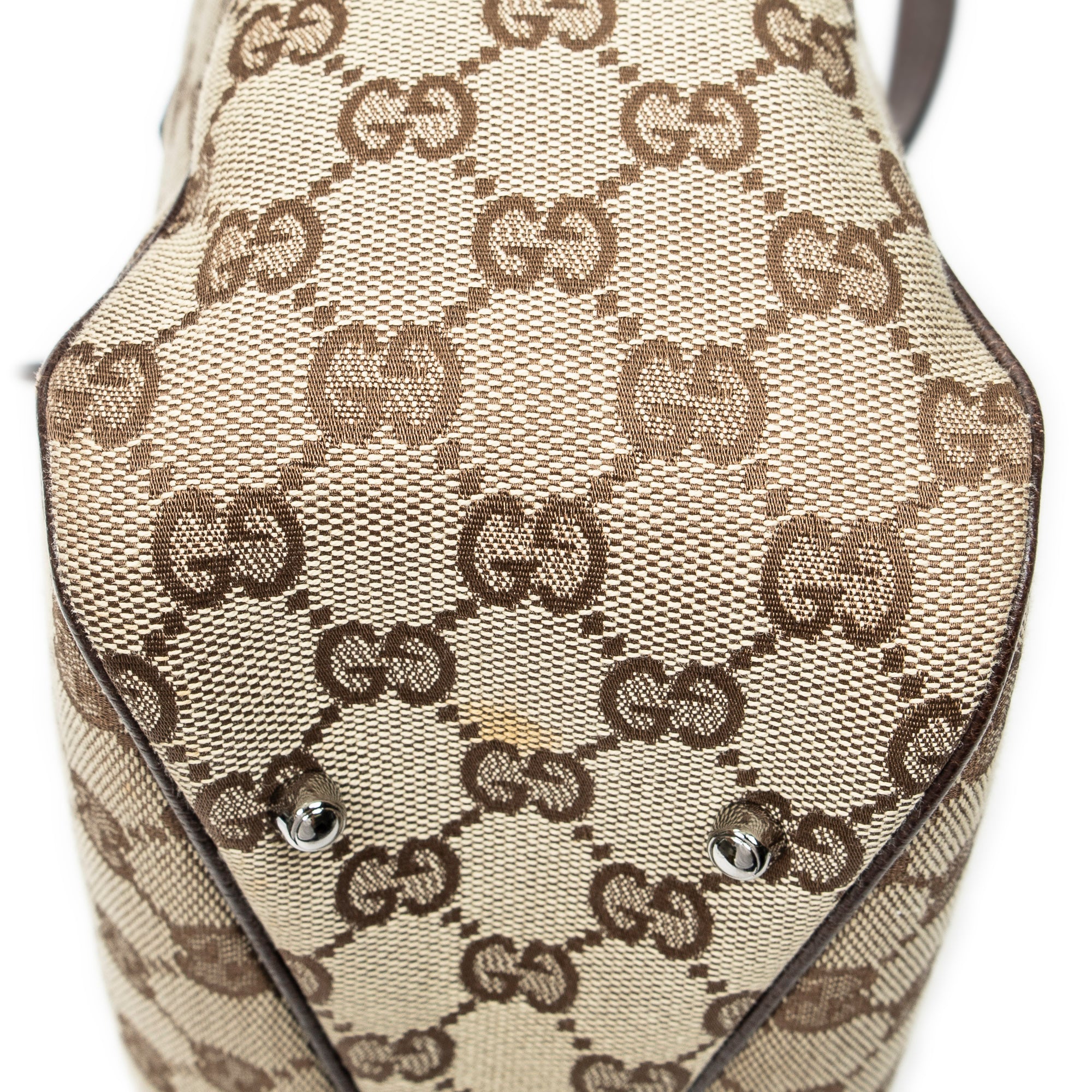 Shoulder Bag Small Shoulder Tote Beige Monogrammed Canvas