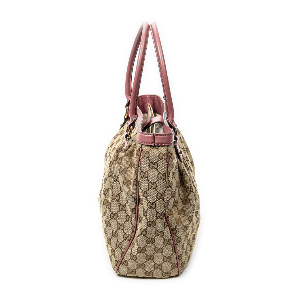 Shoulder Bag Medium Sukey Tote Beige Monogrammed Canvas