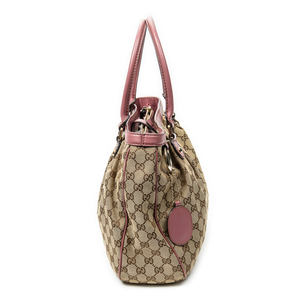 Shoulder Bag Medium Sukey Tote Beige Monogrammed Canvas