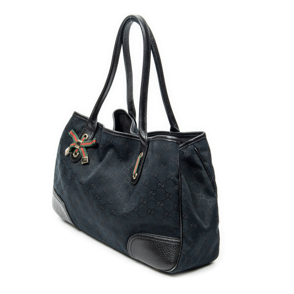 Shoulder Bag Medium Princy Tote Black Monogrammed Canvas