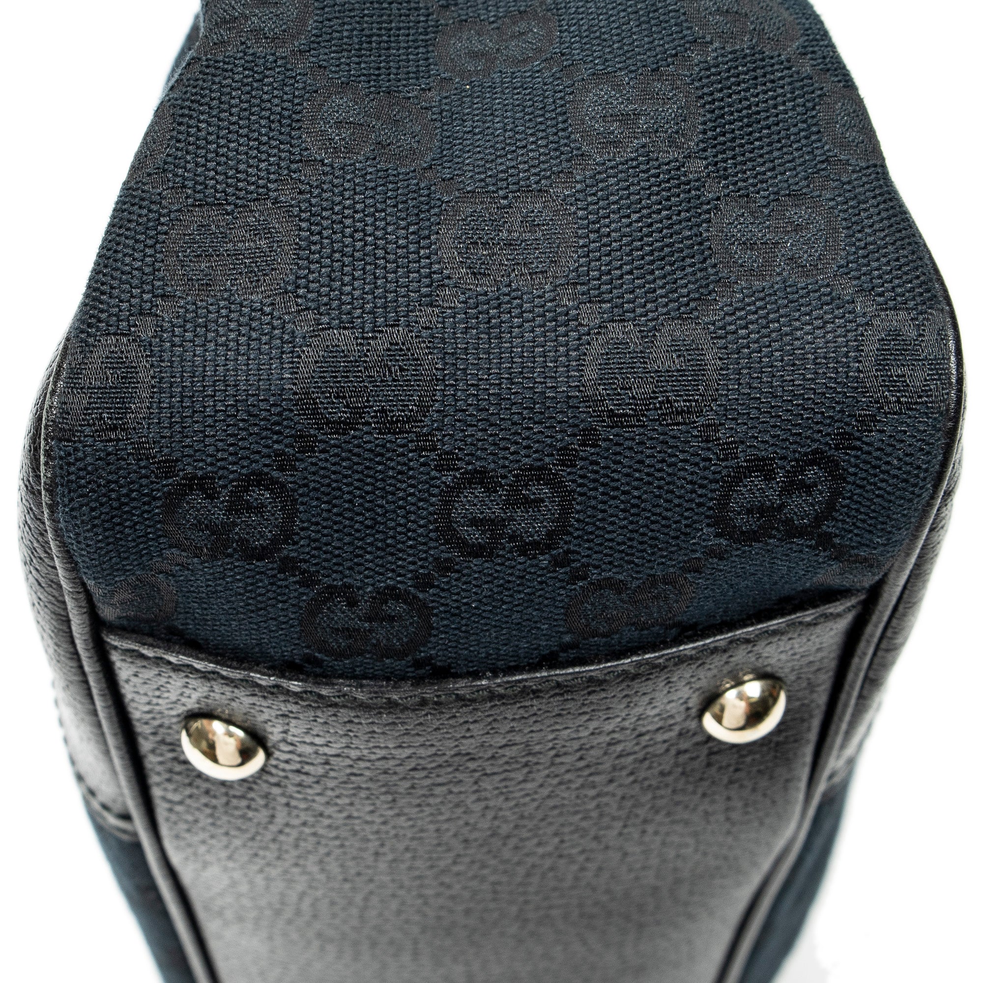 Sac porté épaule moyen cabas Princy en toile monogrammée noire
