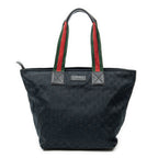 Shoulder Bag Large Web Shopping Tote Black Monogrammed Canvas