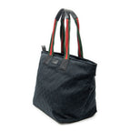 Shoulder Bag Large Web Shopping Tote Black Monogrammed Canvas