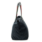 Shoulder Bag Large Web Shopping Tote Black Monogrammed Canvas