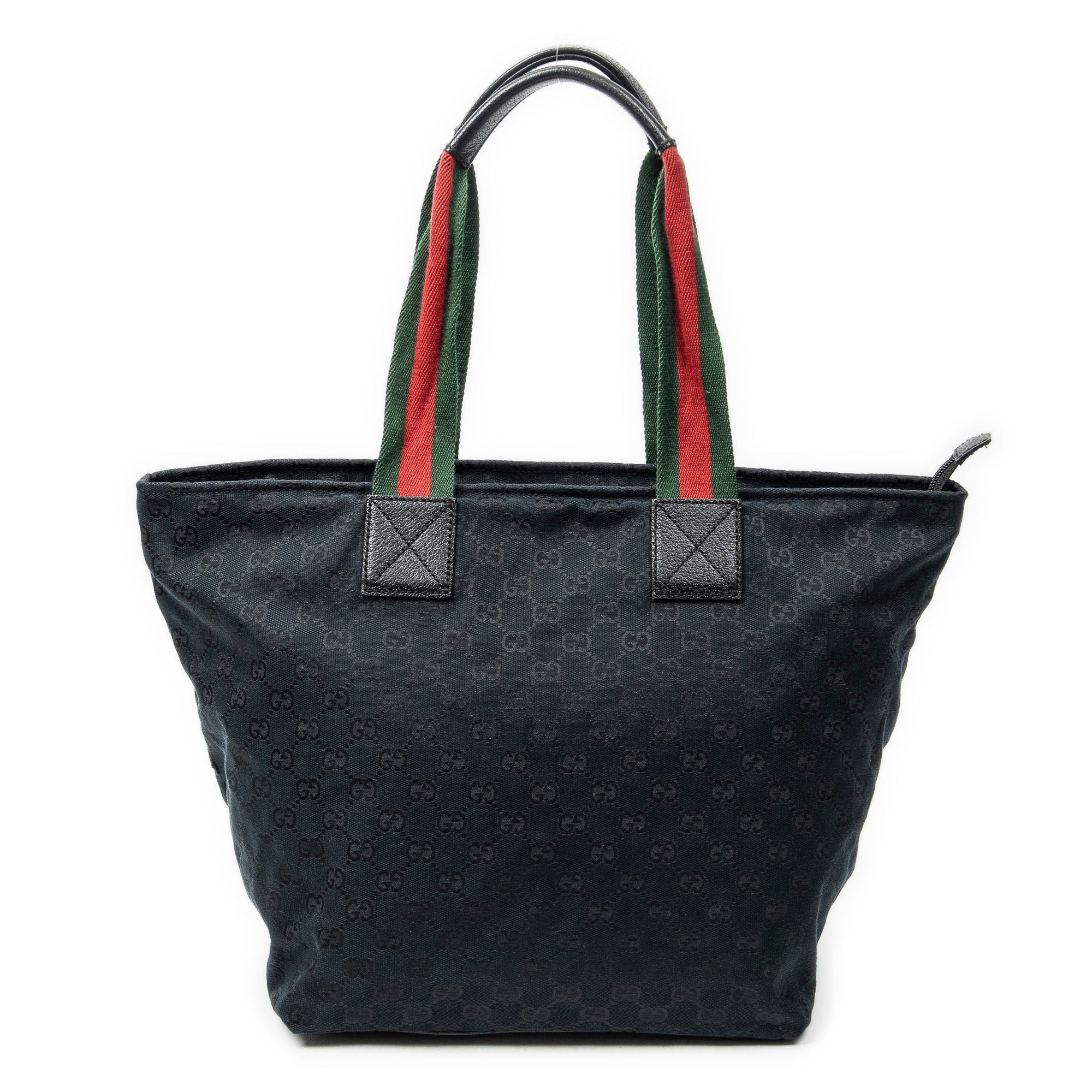 Shoulder Bag Large Web Shopping Tote Black Monogrammed Canvas