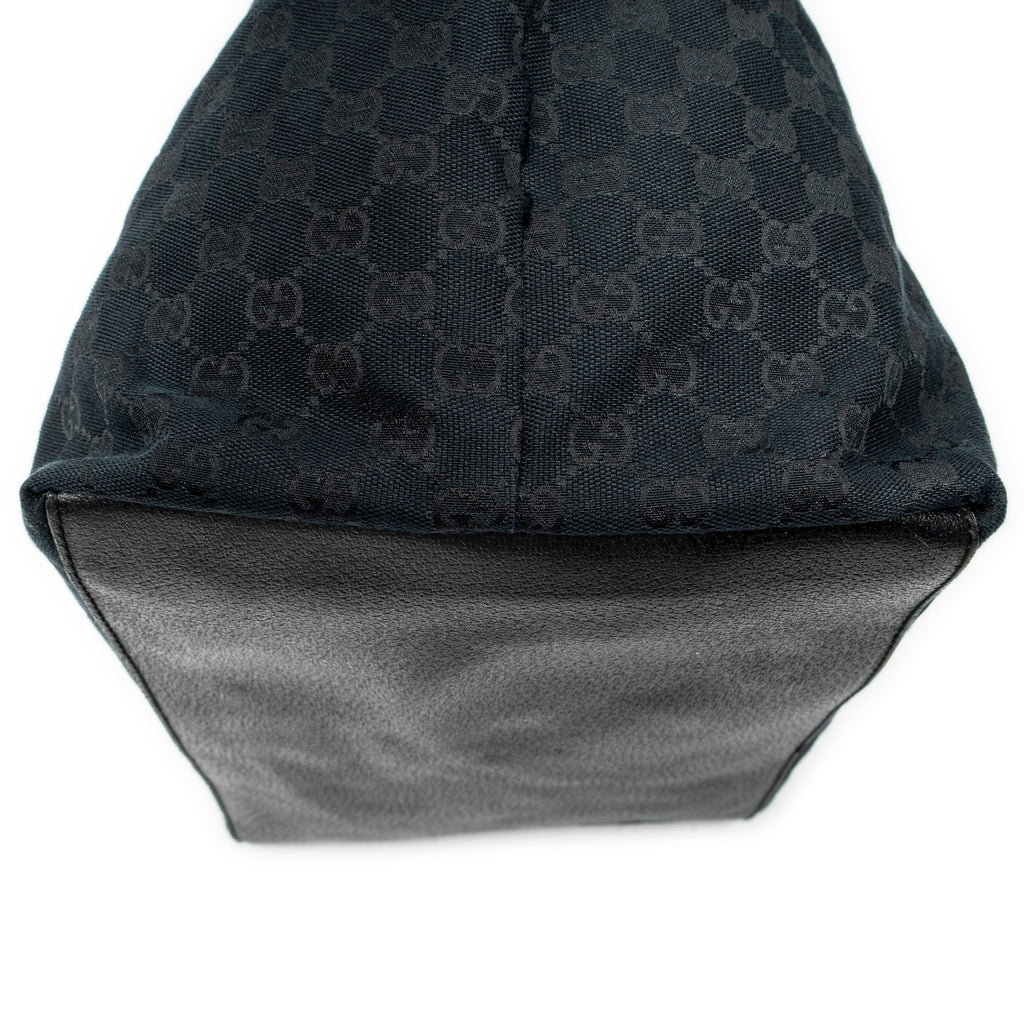 Shoulder Bag Large Web Shopping Tote Black Monogrammed Canvas