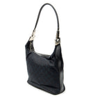 Shoulder Bag Zip Hobo Black Monogrammed Canvas