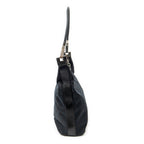 Shoulder Bag Zip Hobo Black Monogrammed Canvas