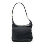 Shoulder Bag Zip Hobo Black Monogrammed Canvas