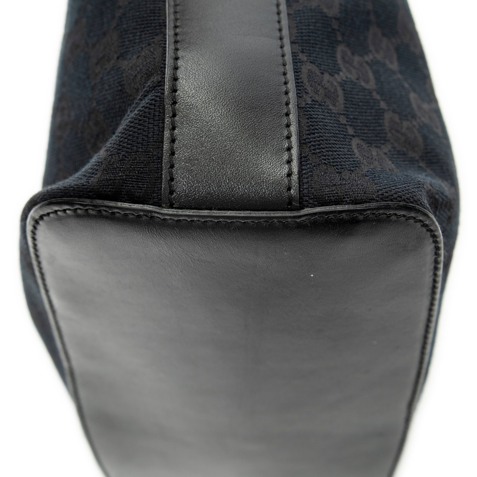 Shoulder Bag Zip Hobo Black Monogrammed Canvas