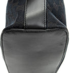 Shoulder Bag Zip Hobo Black Monogrammed Canvas
