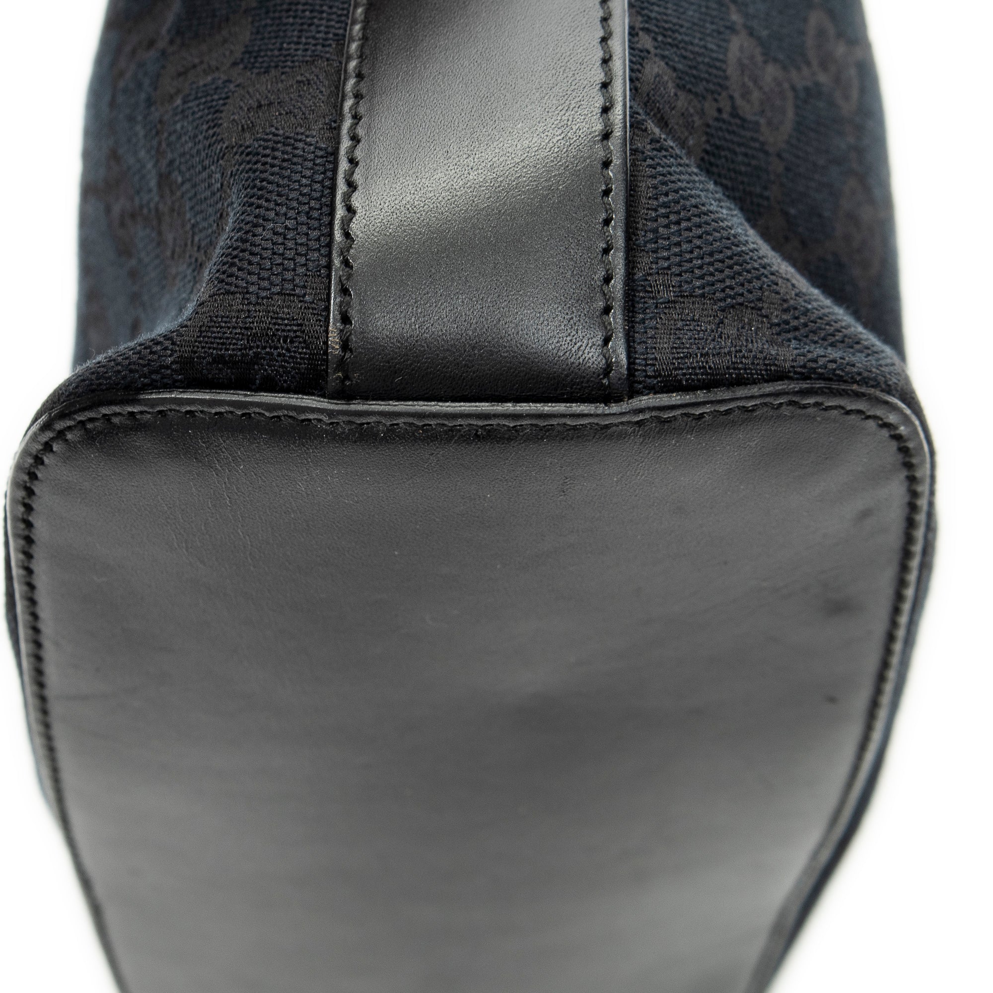 Shoulder Bag Zip Hobo Black Monogrammed Canvas