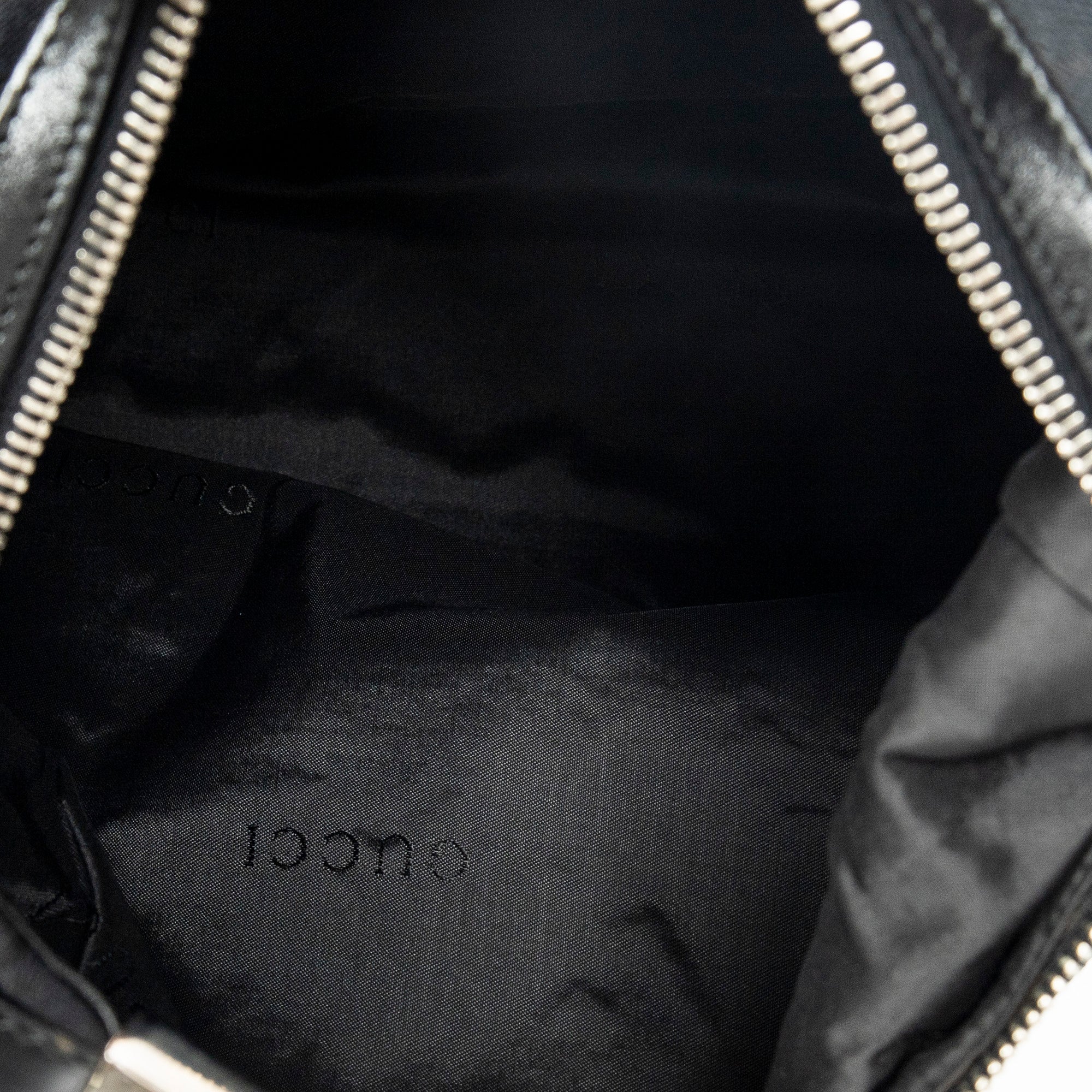 Shoulder Bag Zip Hobo Black Monogrammed Canvas
