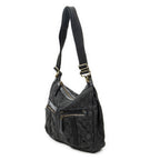 Shoulder Bag Double Pocket Messenger Black Monogrammed Canvas
