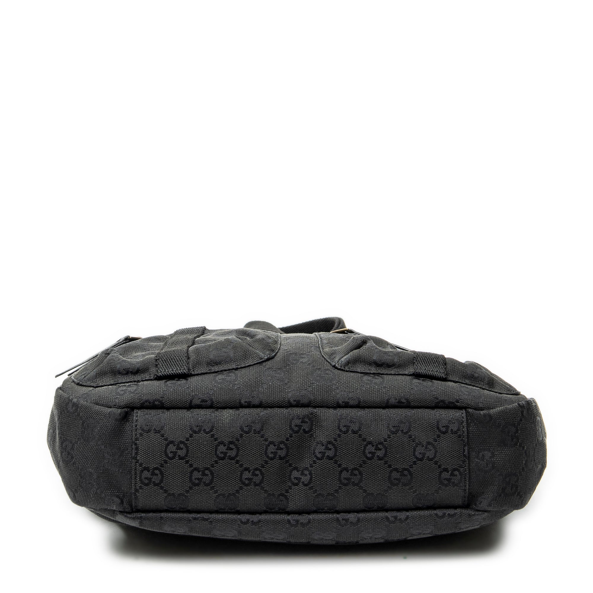 Shoulder Bag Double Pocket Messenger Black Monogrammed Canvas