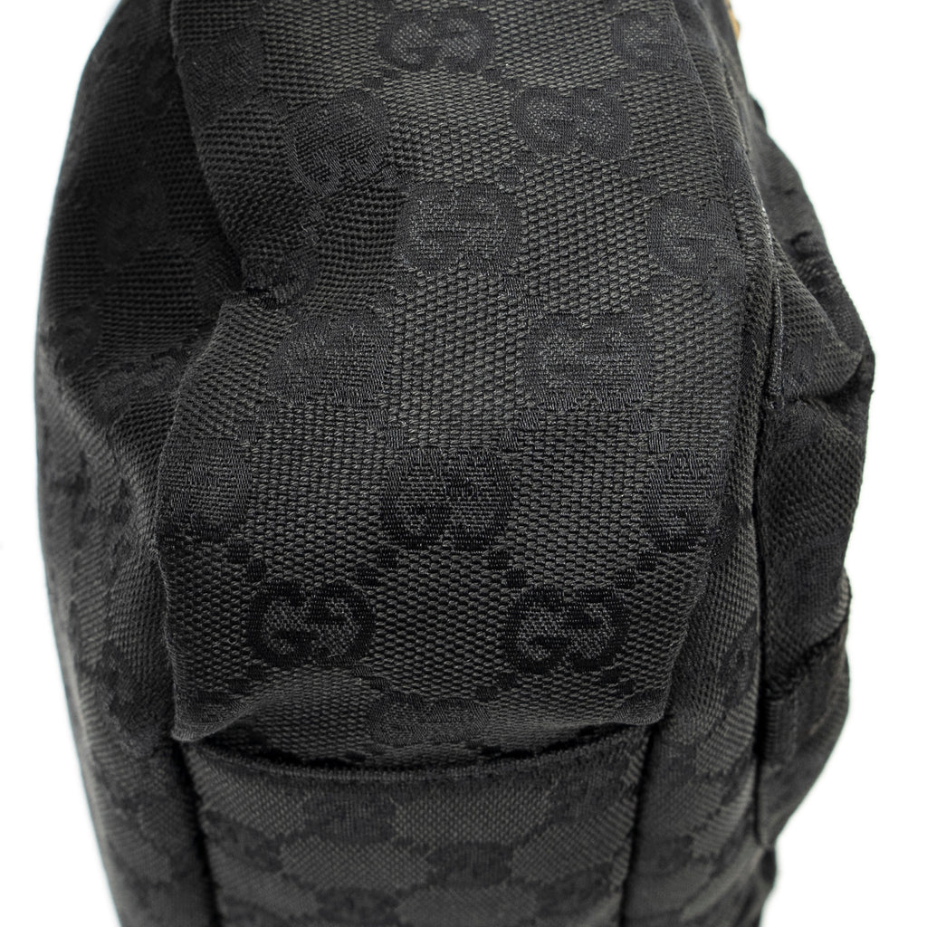 Shoulder Bag Double Pocket Messenger Black Monogrammed Canvas