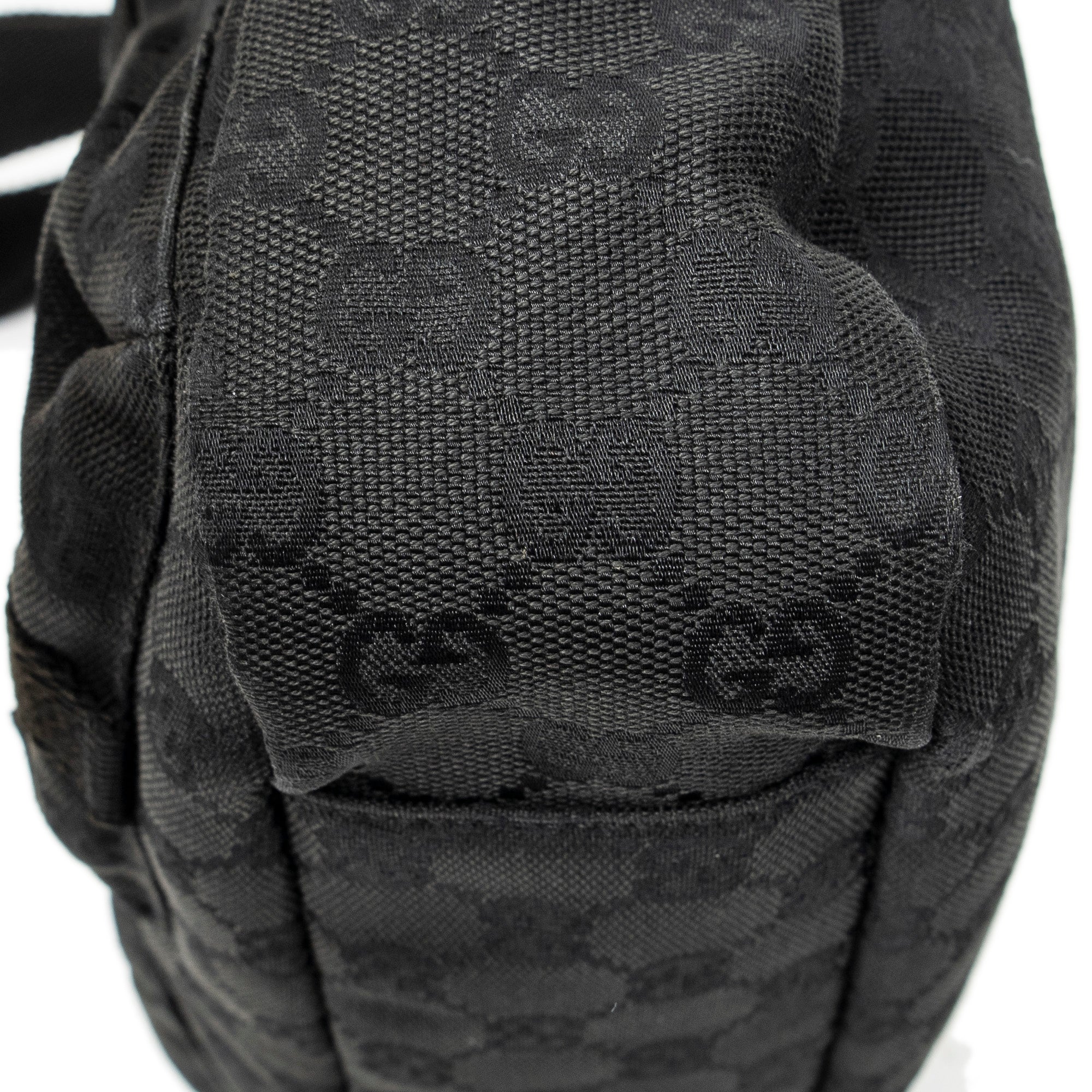 Shoulder Bag Double Pocket Messenger Black Monogrammed Canvas