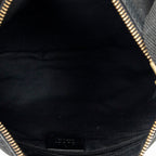 Shoulder Bag Double Pocket Messenger Black Monogrammed Canvas