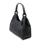 Shoulder Bag Small Wooden Handle Colbert Hobo Black Monogrammed Canvas