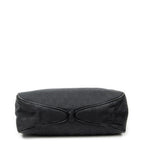Shoulder Bag Small Wooden Handle Colbert Hobo Black Monogrammed Canvas