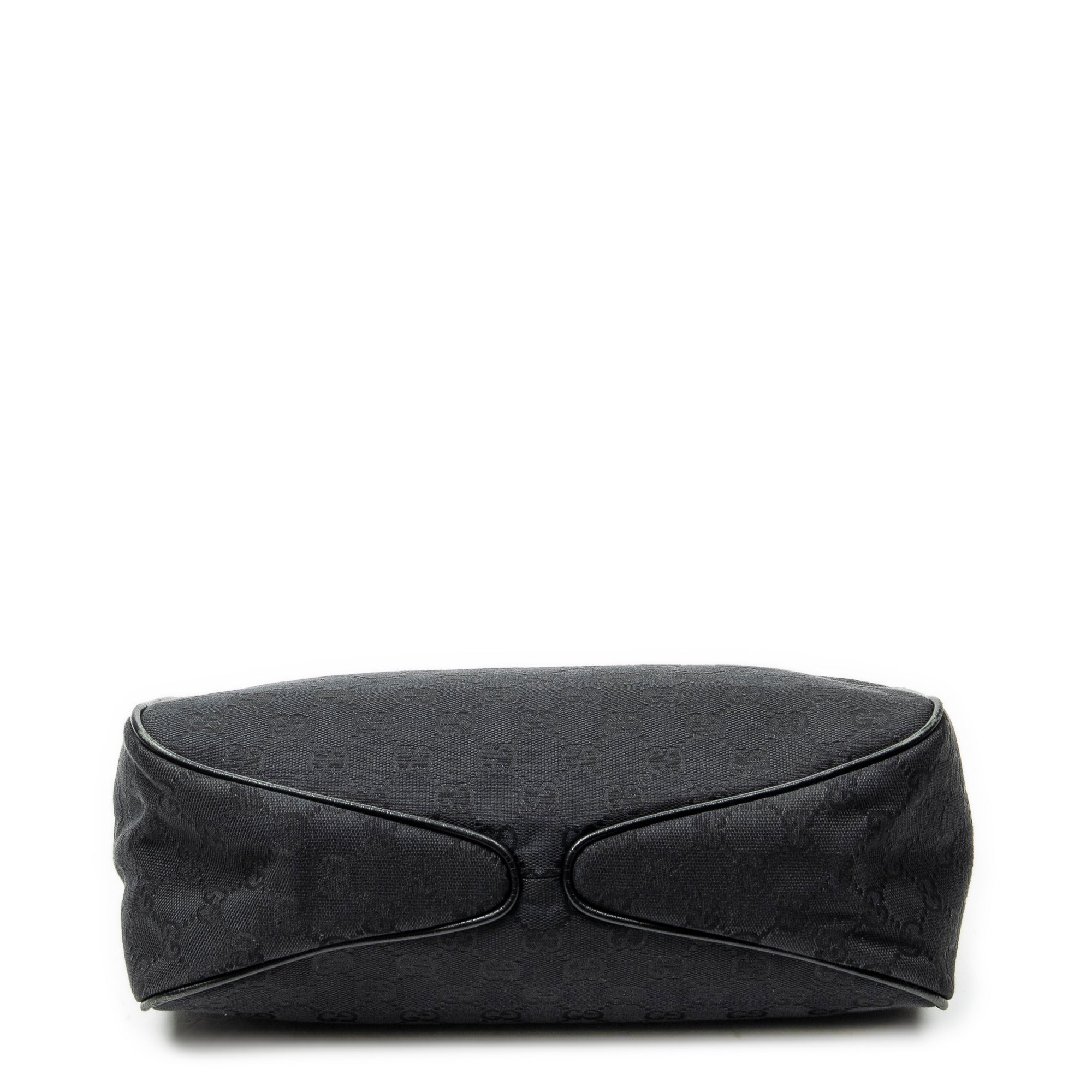 Shoulder Bag Small Wooden Handle Colbert Hobo Black Monogrammed Canvas