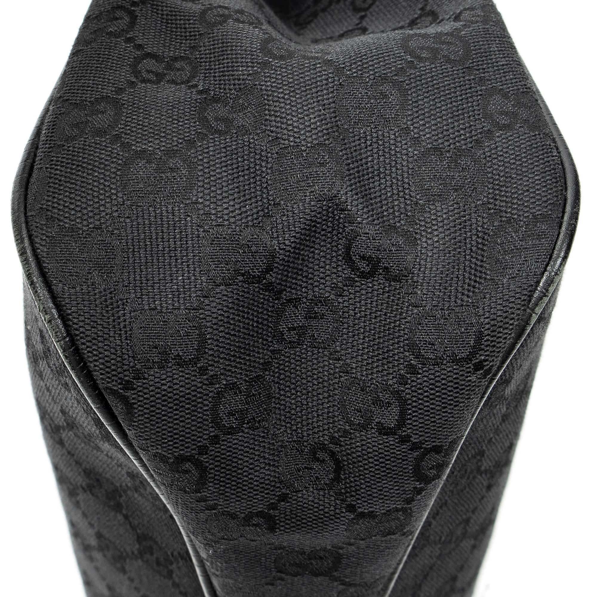 Shoulder Bag Small Wooden Handle Colbert Hobo Black Monogrammed Canvas