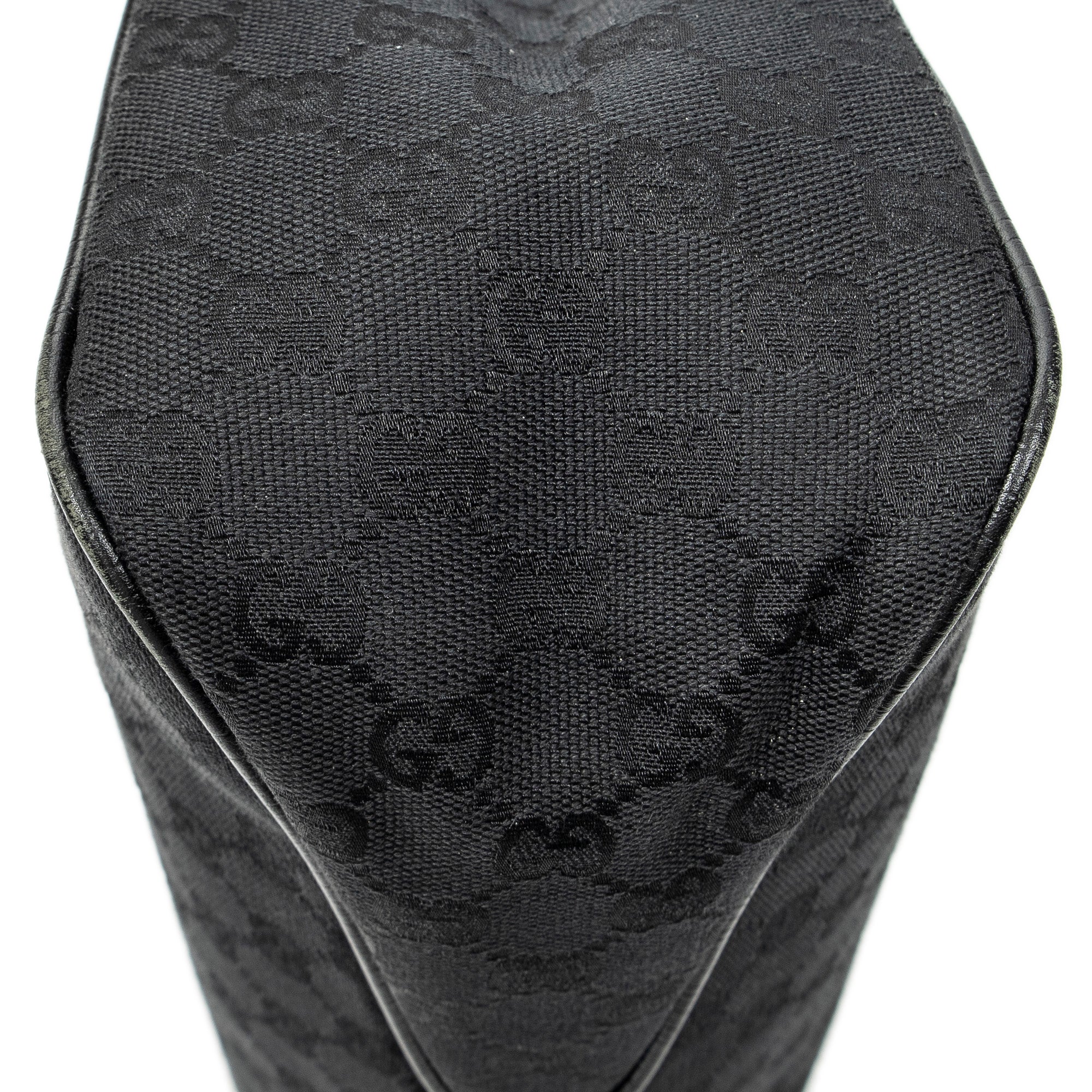 Bolso de hombro pequeño con asa de madera Colbert Hobo lona negra monograma