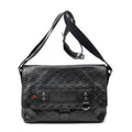 Shoulder Bag Web Medium Rubber Messenger Black Guccissima Leather