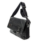 Shoulder Bag Web Medium Rubber Messenger Black Guccissima Leather