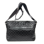 Shoulder Bag Web Medium Rubber Messenger Black Guccissima Leather