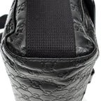 Shoulder Bag Web Medium Rubber Messenger Black Guccissima Leather