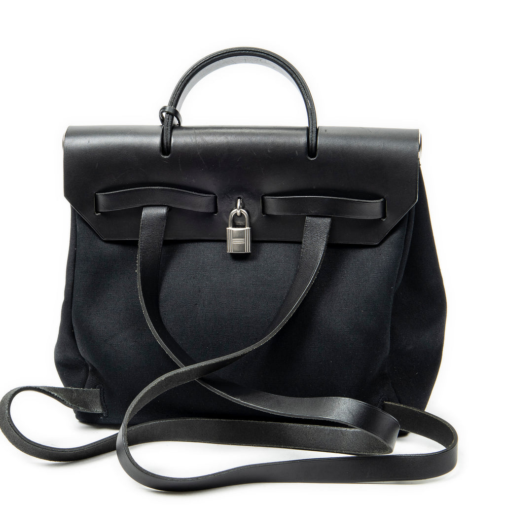 Backpack Herbag a Dos PM Black Toile Officier Canvas