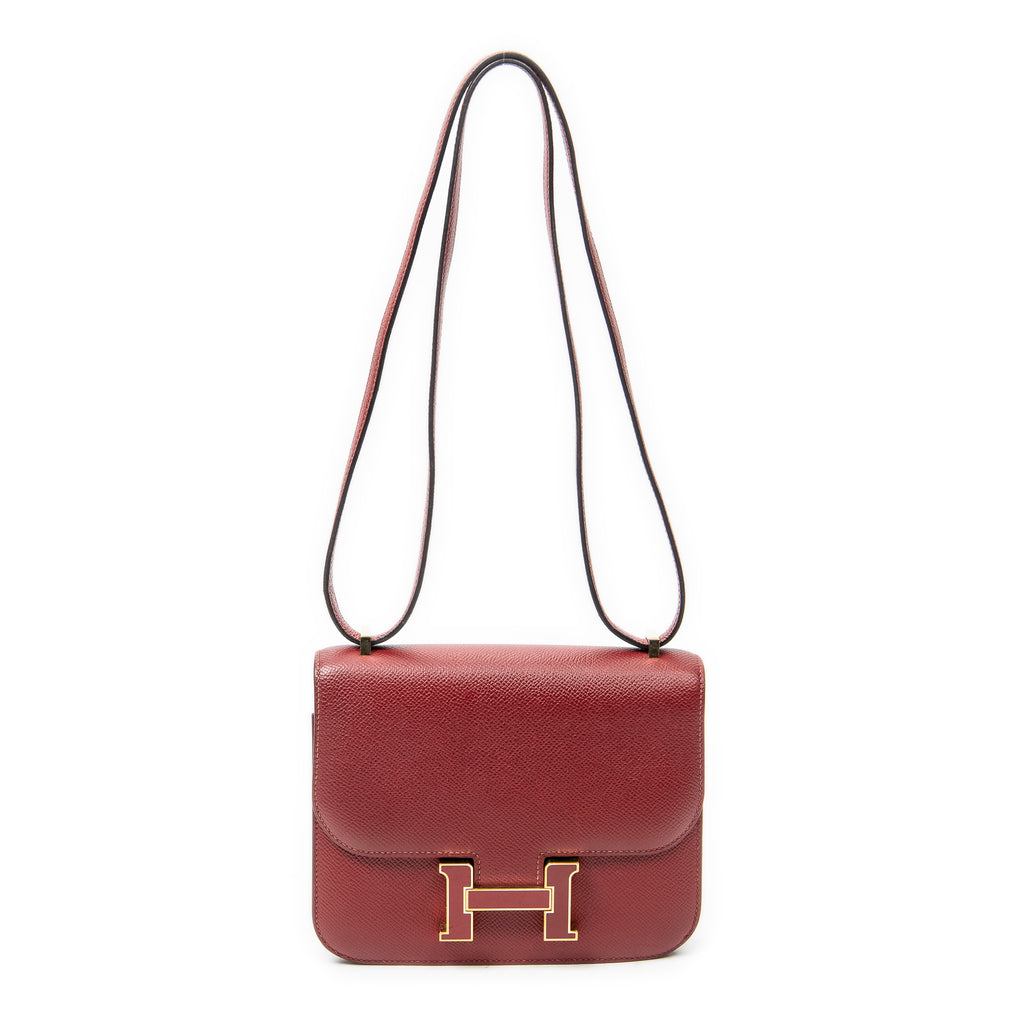 Shoulder Bag Constance 18 Rouge Grenat Epsom Leather