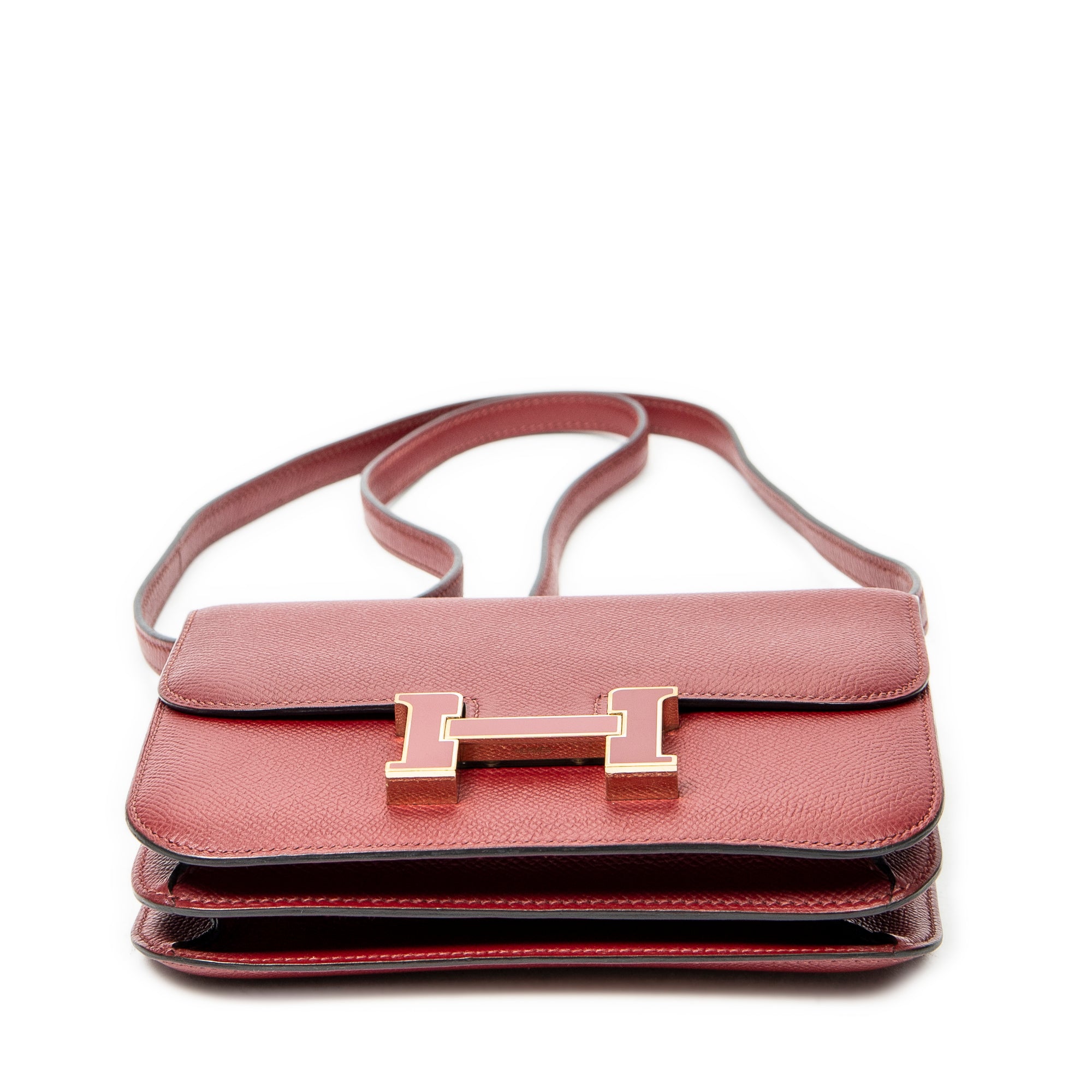 Shoulder Bag Constance 18 Rouge Grenat Epsom Leather