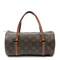 Handbag Papillon 26 Brown Monogram Canvas
