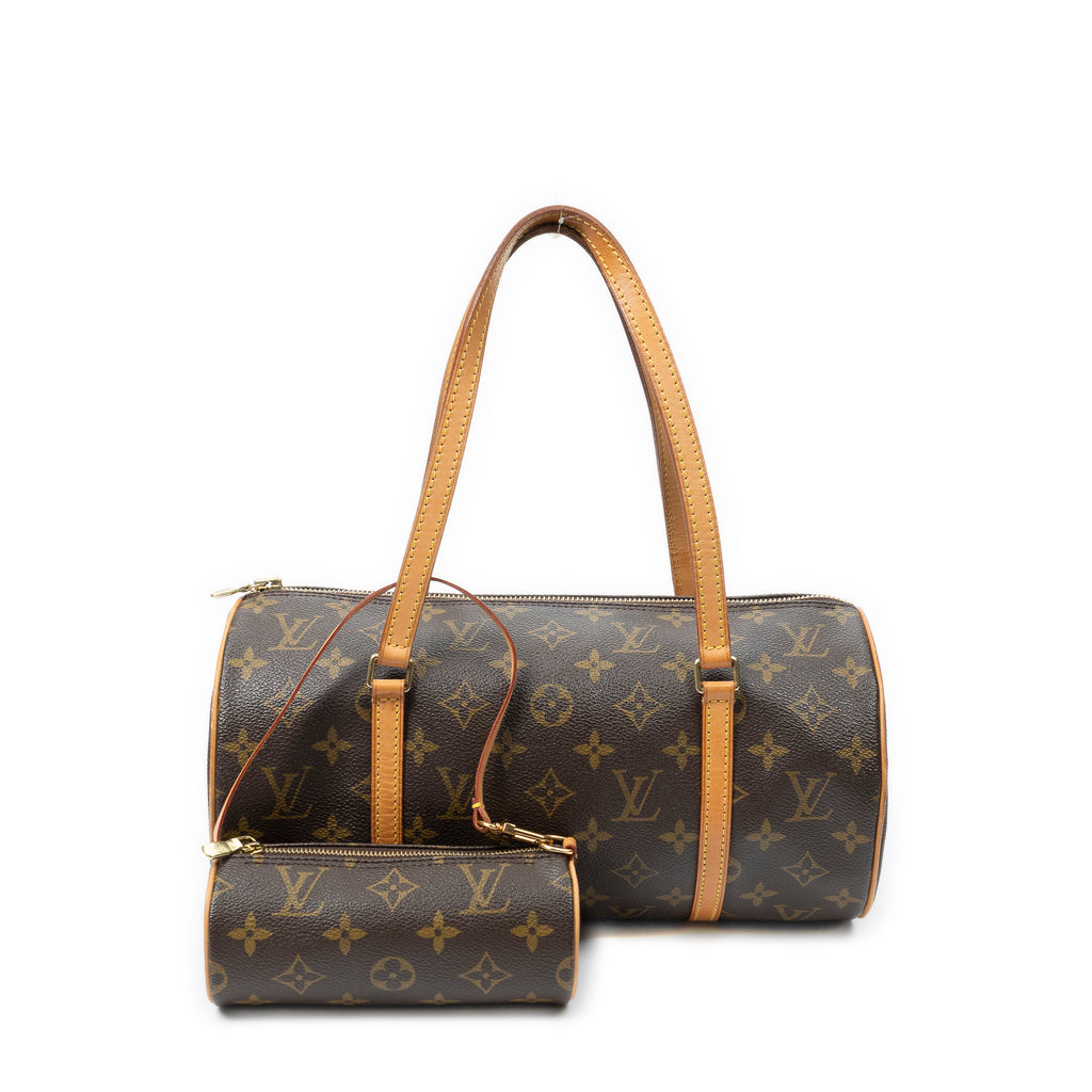 Handbag Papillon 30 Brown Monogram Canvas