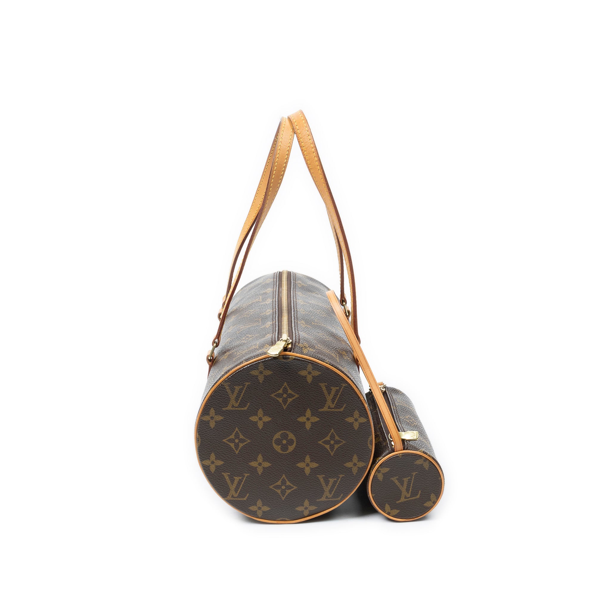 Handbag Papillon 30 Brown Monogram Canvas
