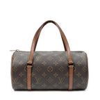 Handbag Papillon 26 Brown Monogram Canvas