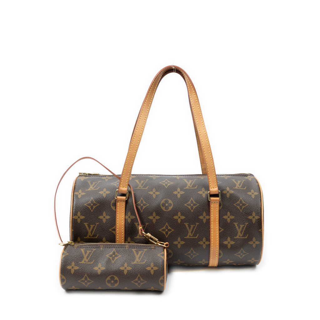 Handbag Papillon 30 Brown Monogram Canvas