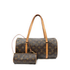 Handbag Papillon 30 Brown Monogram Canvas