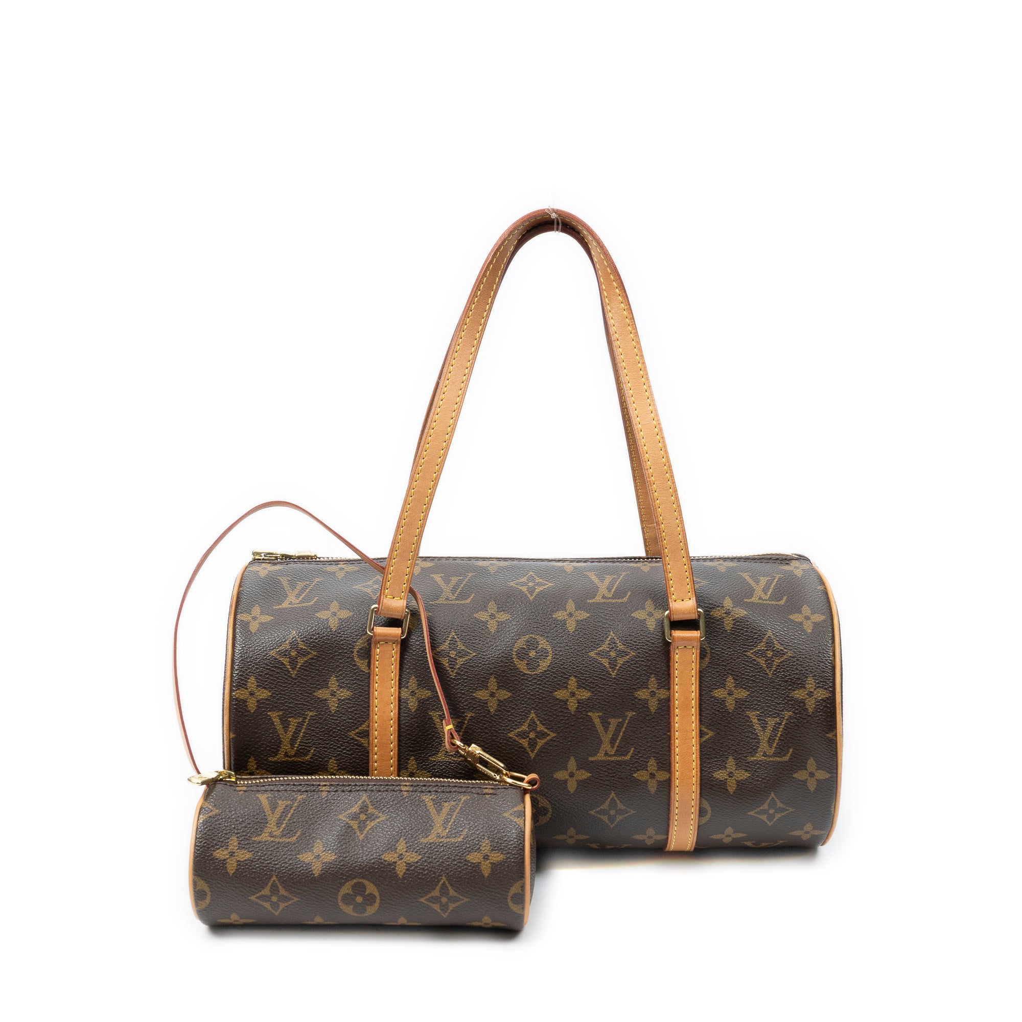 Handbag Papillon 30 Brown Monogram Canvas