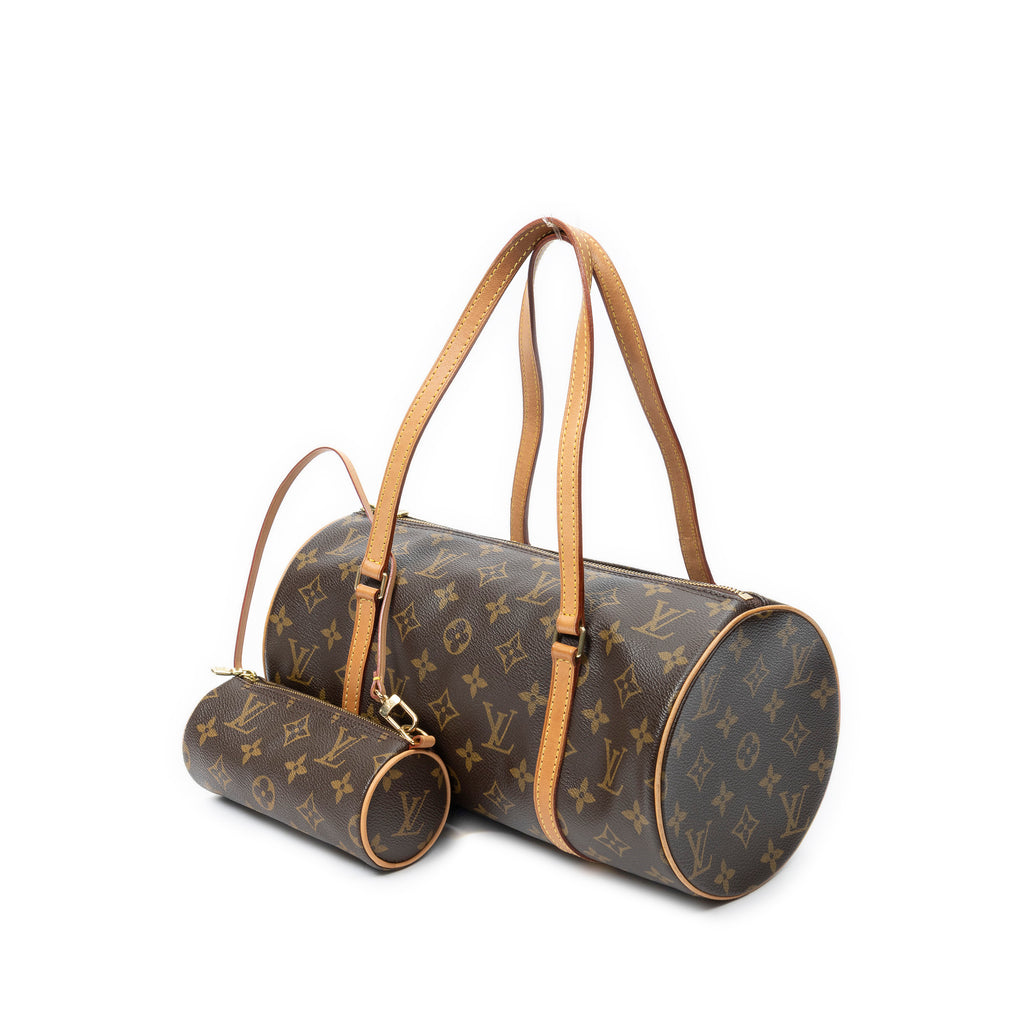 Handbag Papillon 30 Brown Monogram Canvas