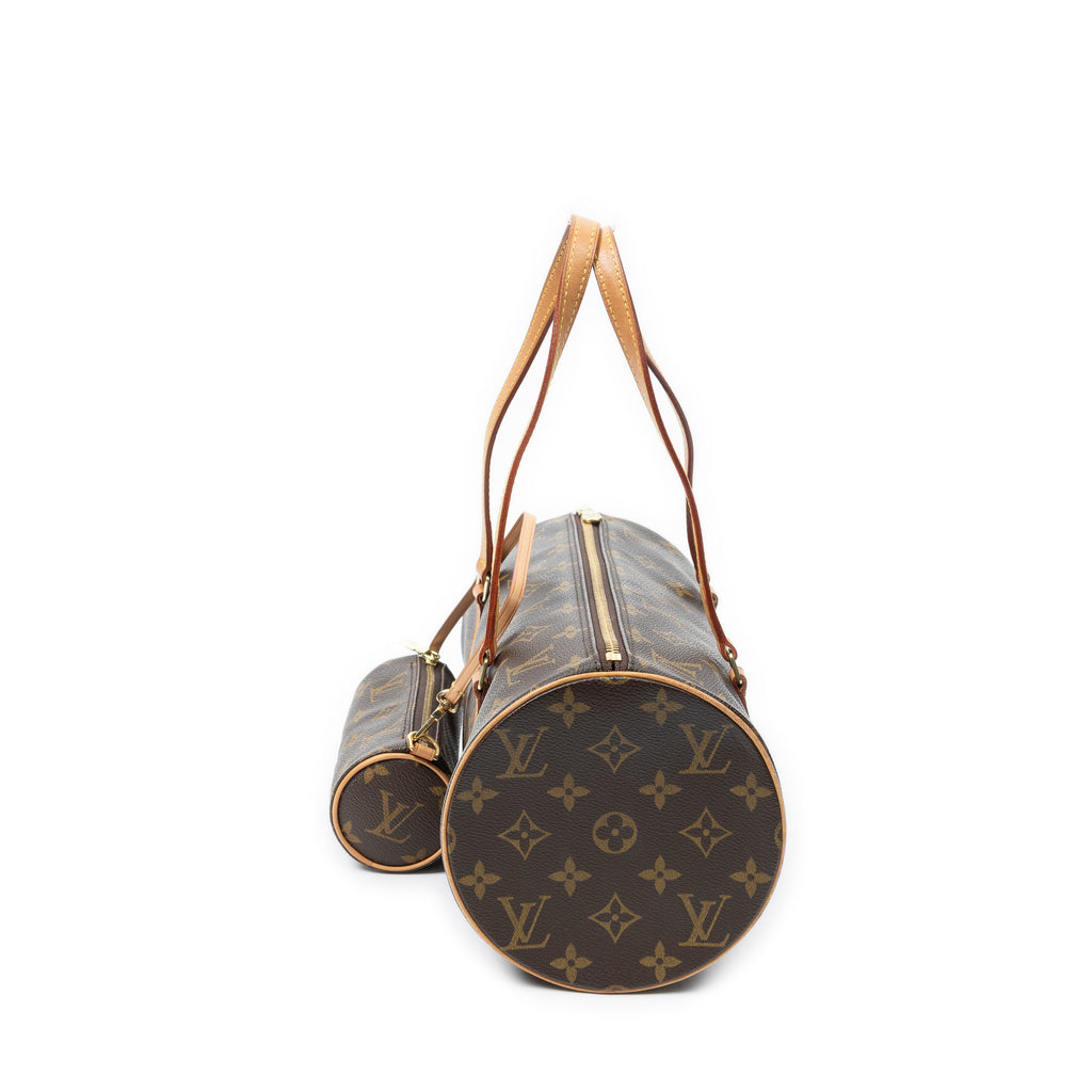 Handbag Papillon 30 Brown Monogram Canvas