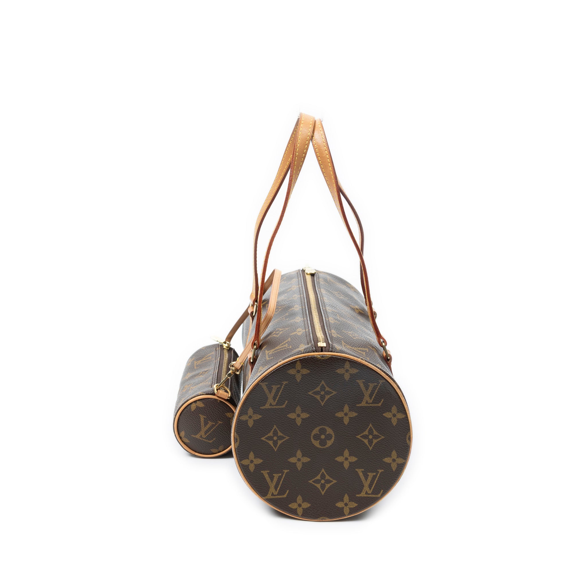 Handbag Papillon 30 Brown Monogram Canvas