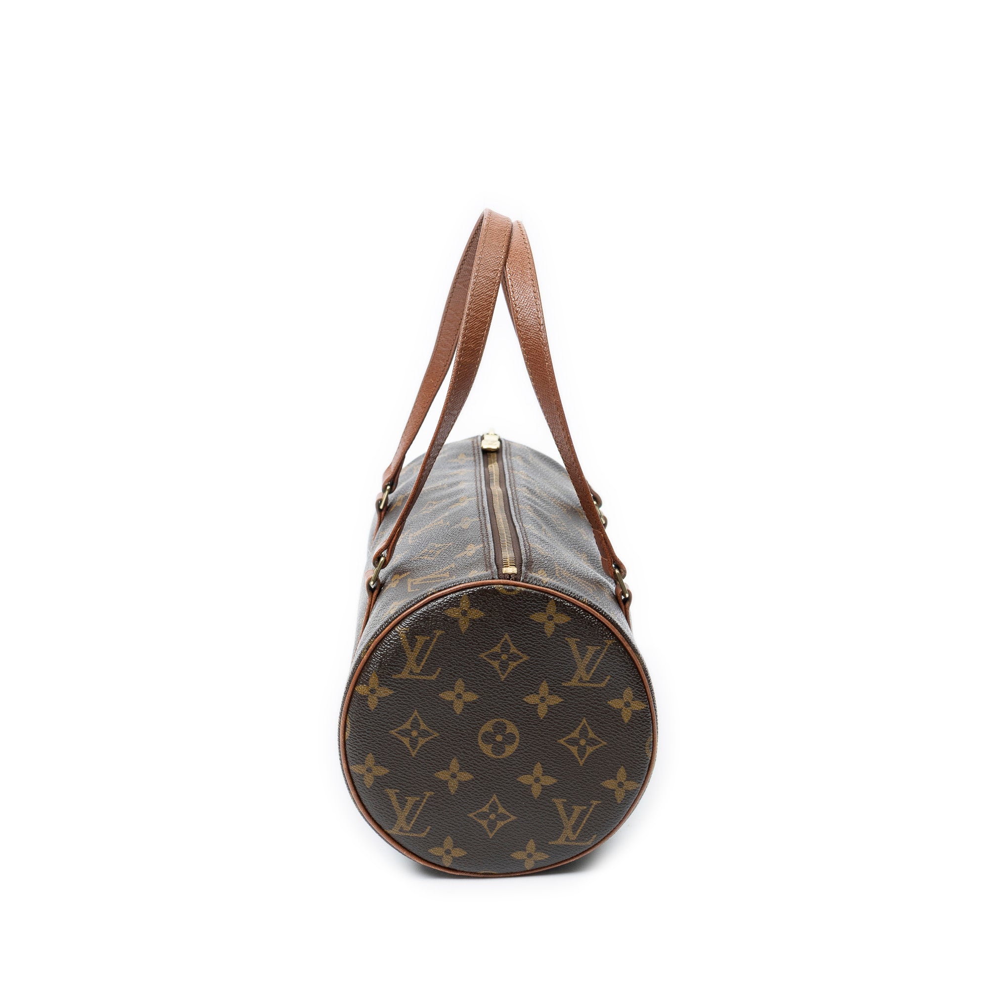 Handbag Papillon 30 Brown Monogram Canvas