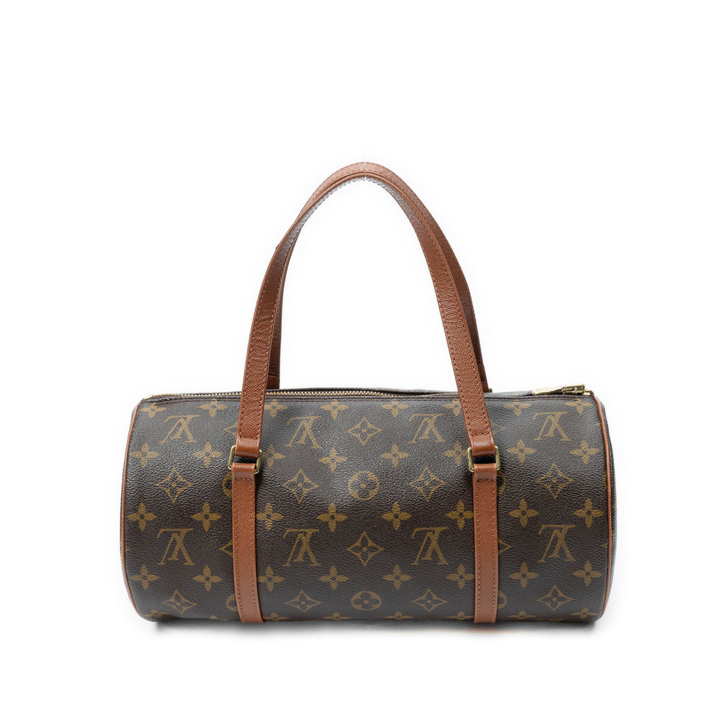Handbag Papillon 30 Brown Monogram Canvas
