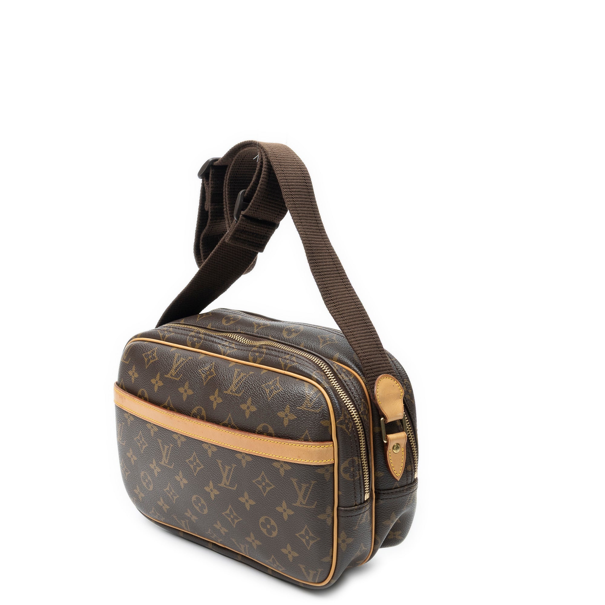 Sac Reporter PM en toile Monogram marron