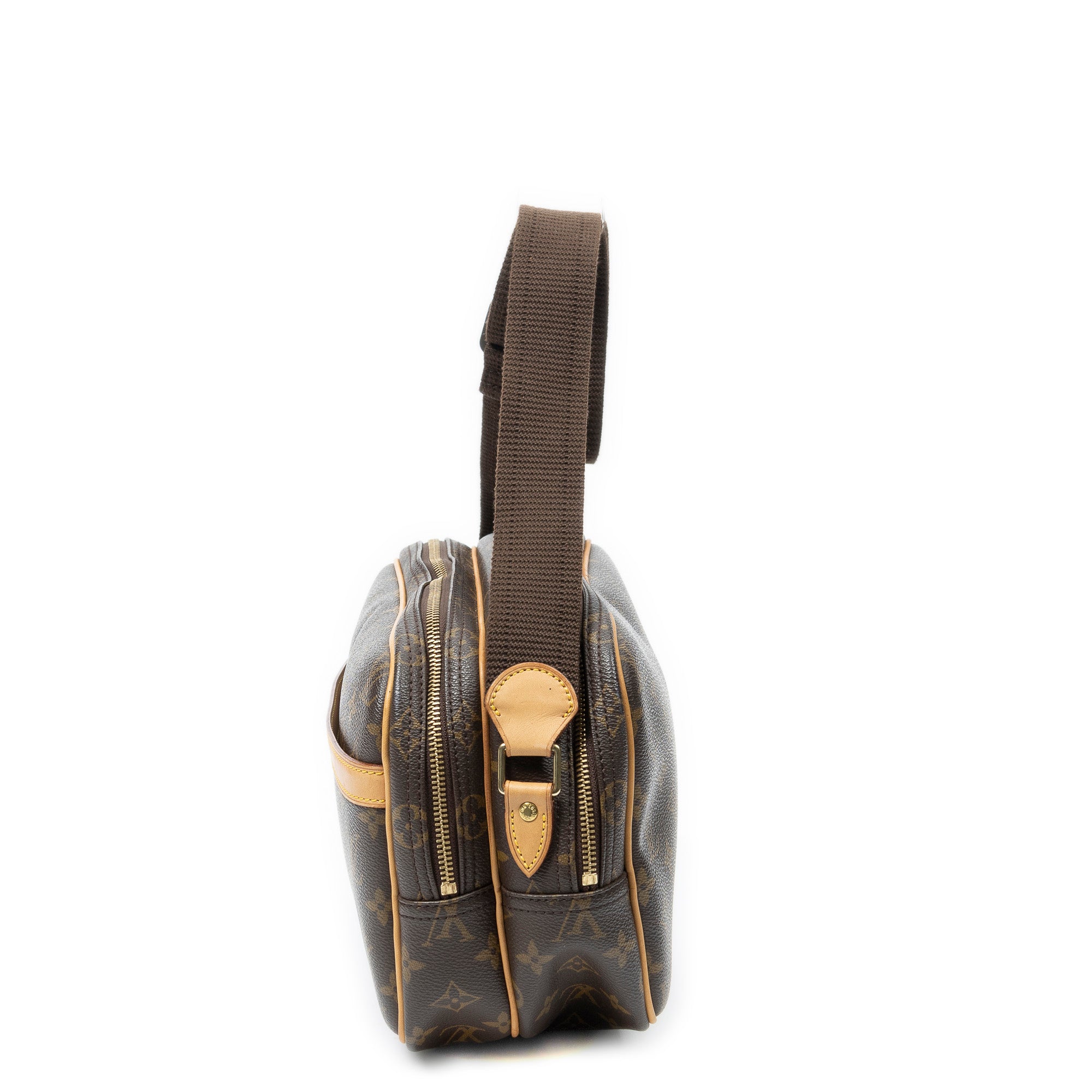 Sac Reporter PM en toile Monogram marron
